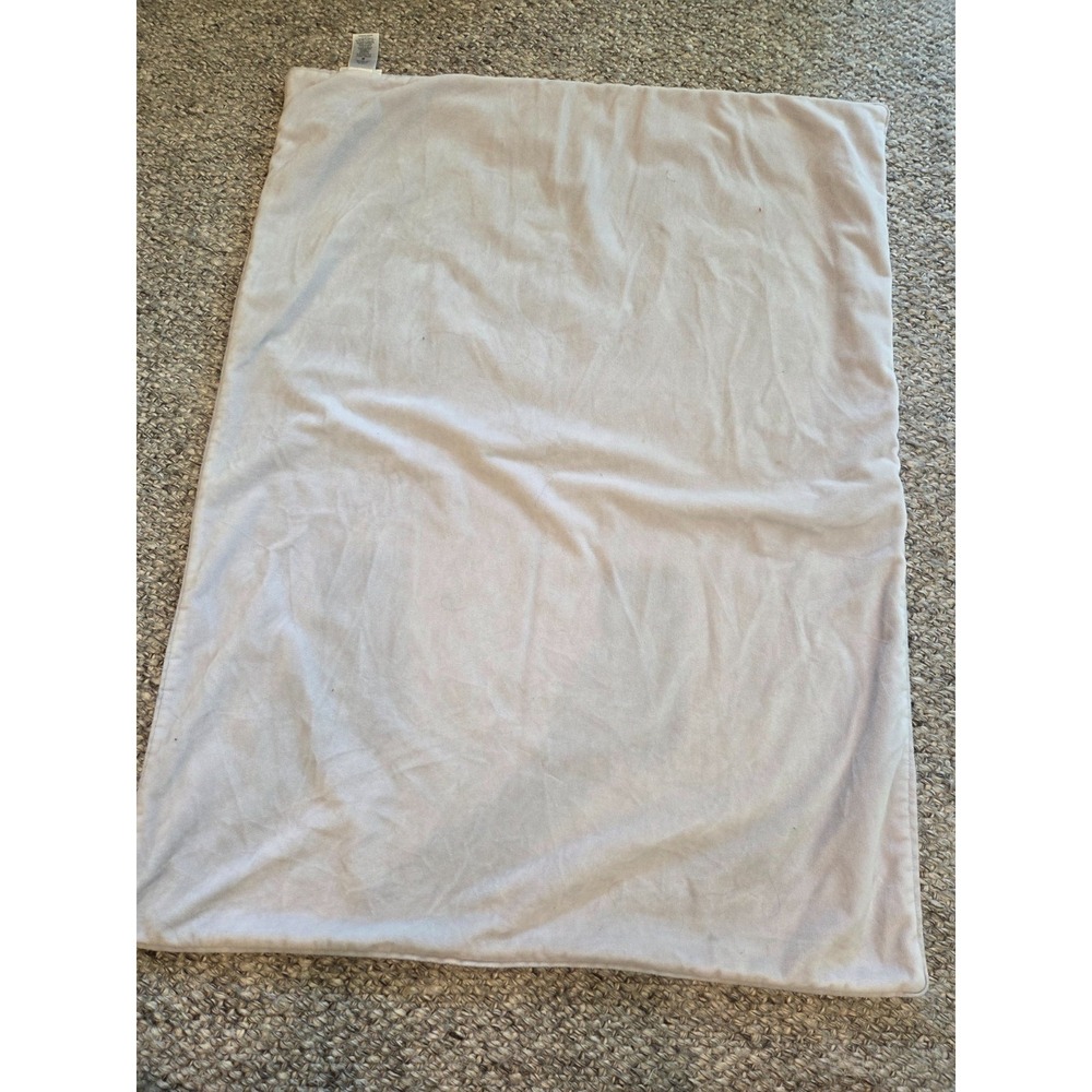 Pottery Barn Kids Purple Gold Chamois Baby Blanket Stroller Plush Velour 30x40 - Picture 4 of 5